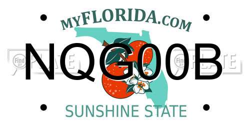 NQG00B Florida License Plate