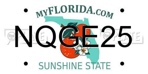 NQGE25 Florida License Plate
