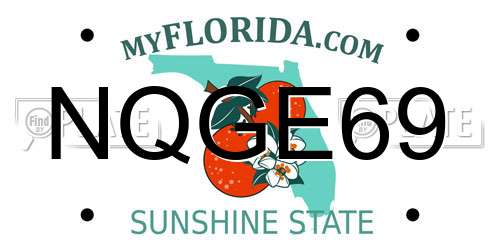 NQGE69 Florida License Plate