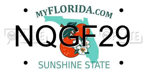 NQGF29 Florida License Plate