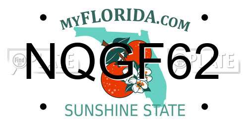 NQGF62 Florida License Plate