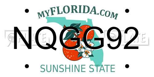 NQGG92 Florida License Plate