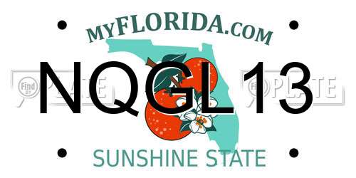 NQGL13 Florida License Plate