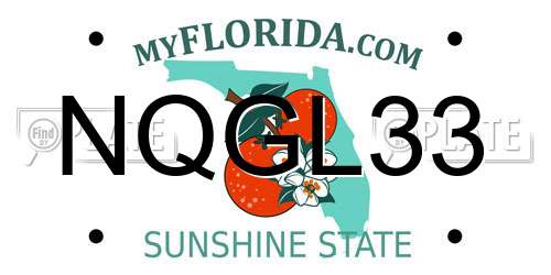 NQGL33 Florida License Plate