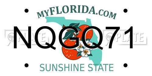 NQGQ71 Florida License Plate
