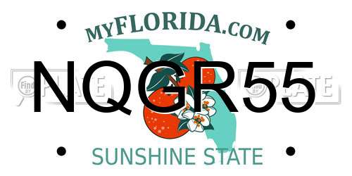 NQGR55 Florida License Plate