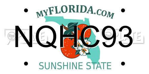 NQHC93 Florida License Plate