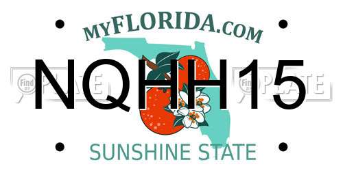 NQHH15 Florida License Plate
