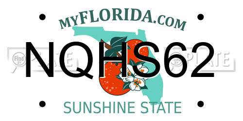 NQHS62 Florida License Plate