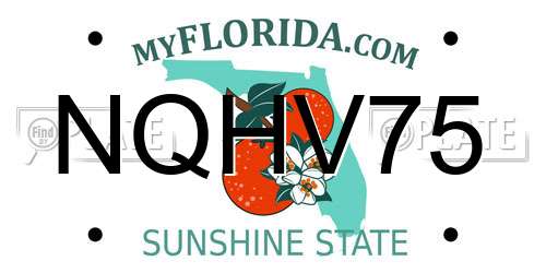 NQHV75 Florida License Plate