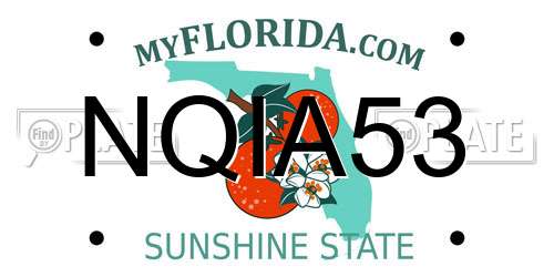 NQIA53 Florida License Plate