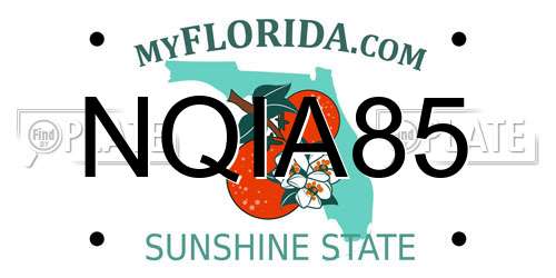 NQIA85 Florida License Plate