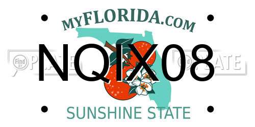 NQIX08 Florida License Plate