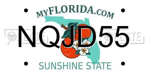 NQJD55 Florida License Plate