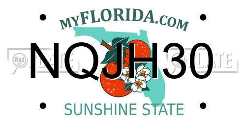 NQJH30 Florida License Plate