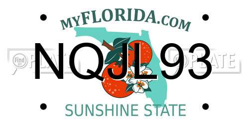 NQJL93 Florida License Plate
