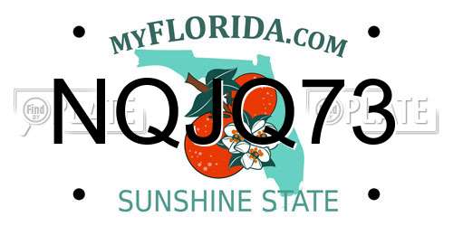 NQJQ73 Florida License Plate