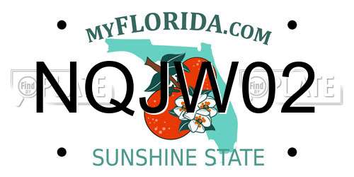 NQJW02 Florida License Plate