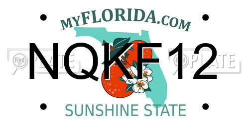 NQKF12 Florida License Plate