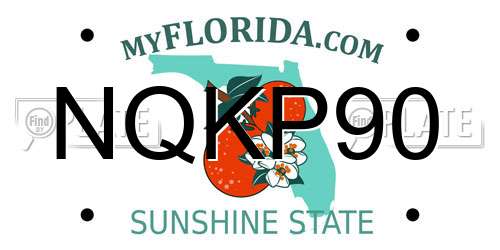NQKP90 Florida License Plate