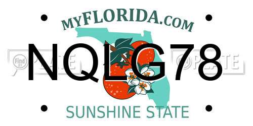NQLG78 Florida License Plate