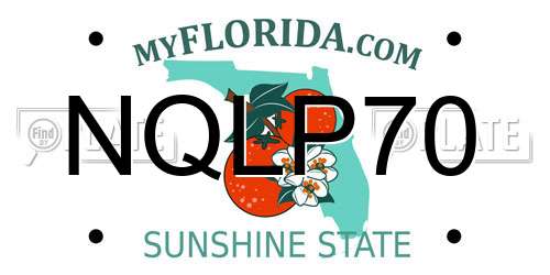 NQLP70 Florida License Plate