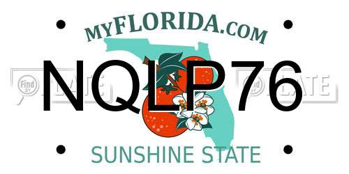 NQLP76 Florida License Plate