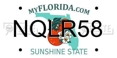 NQLR58 Florida License Plate