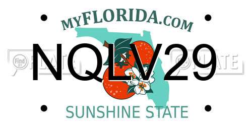 NQLV29 Florida License Plate