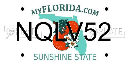 NQLV52 Florida License Plate
