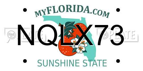 NQLX73 Florida License Plate