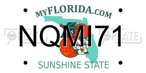 NQMI71 Florida License Plate