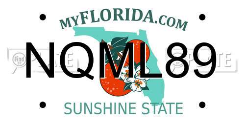 NQML89 Florida License Plate