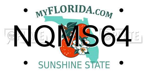 NQMS64 Florida License Plate
