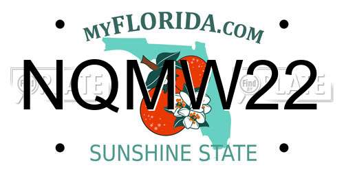 NQMW22 Florida License Plate