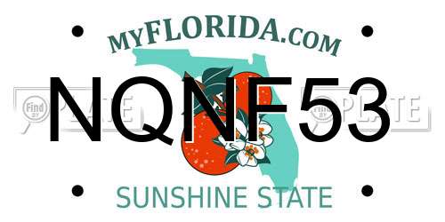 NQNF53 Florida License Plate