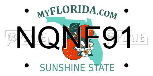NQNF91 Florida License Plate