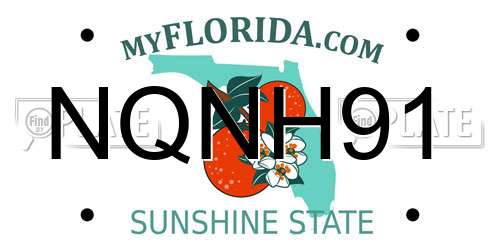 NQNH91 Florida License Plate