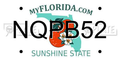 NQPB52 Florida License Plate