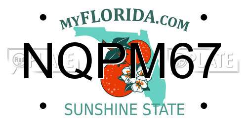 NQPM67 Florida License Plate