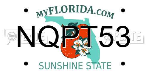 NQPT53 Florida License Plate