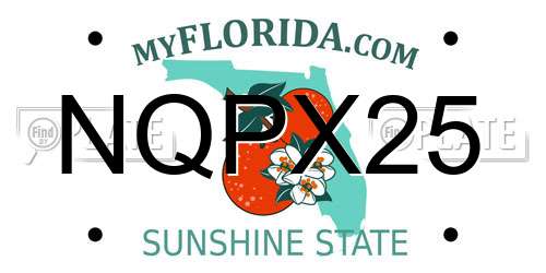 NQPX25 Florida License Plate