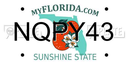 NQPY43 Florida License Plate