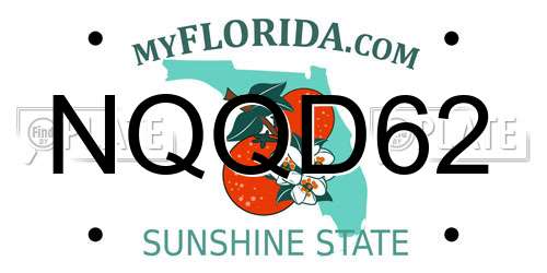 NQQD62 Florida License Plate