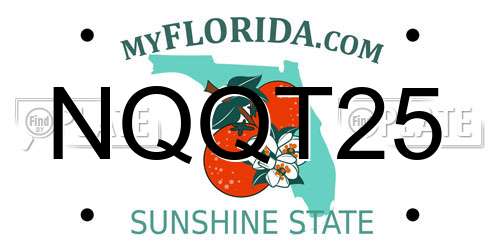 NQQT25 Florida License Plate