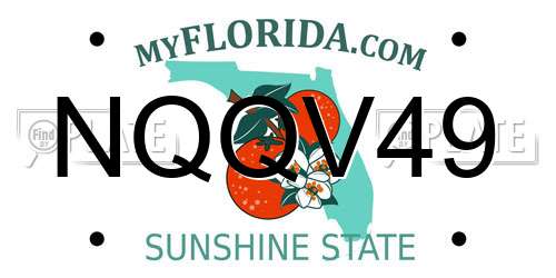 NQQV49 Florida License Plate