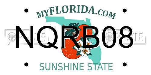 NQRB08 Florida License Plate