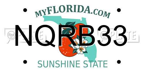 NQRB33 Florida License Plate