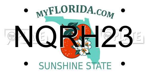 NQRH23 Florida License Plate