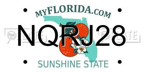NQRJ28 Florida License Plate